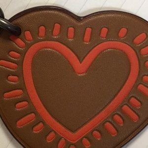 Coach Keith Haring heart keychain